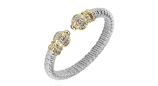 a mixed metal, textured cuff bracelet by Vahan