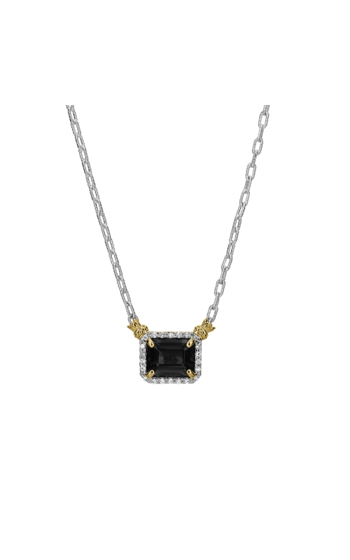 14K Yellow Gold and Sterling Silver (925) Gemstone and Pendant Necklace 001-855-00426