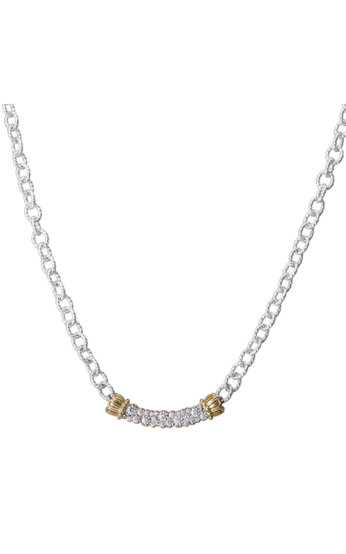 14K Yellow Gold and Sterling Silver (925) Diamond Necklace 001-855-00390