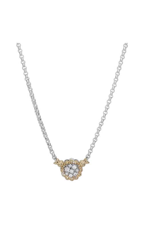 14K Yellow Gold and Sterling Silver (925) Diamond Necklace 001-855-00391