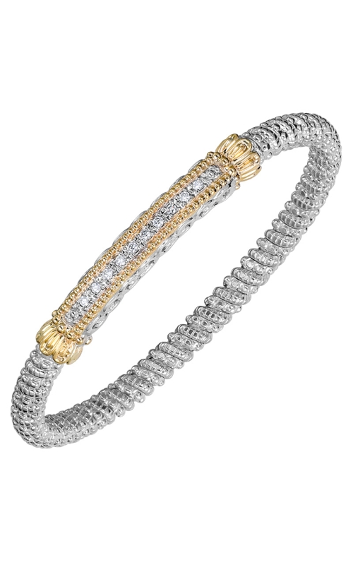 14K Yellow Gold and Sterling Silver (925) Bangle and Diamond Bracelet 001-855-00432