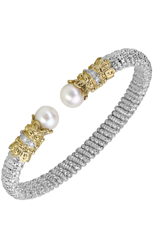 14K Yellow Gold and Sterling Silver (925) Bangle and Pearl Bracelet 001-855-00434