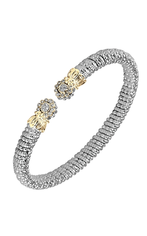 14K Yellow Gold and Sterling Silver (925) Bangle and Diamond Bracelet 001-855-00435