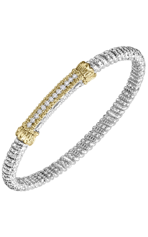 14K Yellow Gold and Sterling Silver (925) Bangle and Diamond Bracelet 001-855-00436