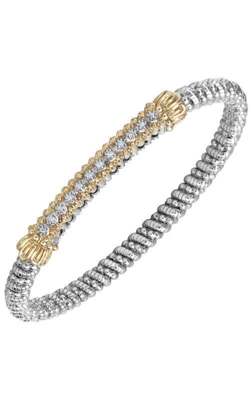 14K Yellow Gold and Sterling Silver (925) Bangle and Diamond Bracelet 001-855-00438