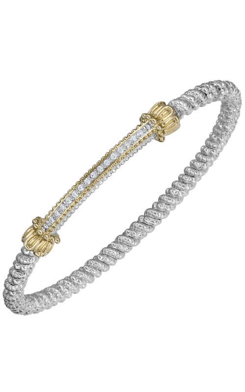 14K Yellow Gold and Sterling Silver (925) Bangle and Diamond Bracelet 001-855-00439