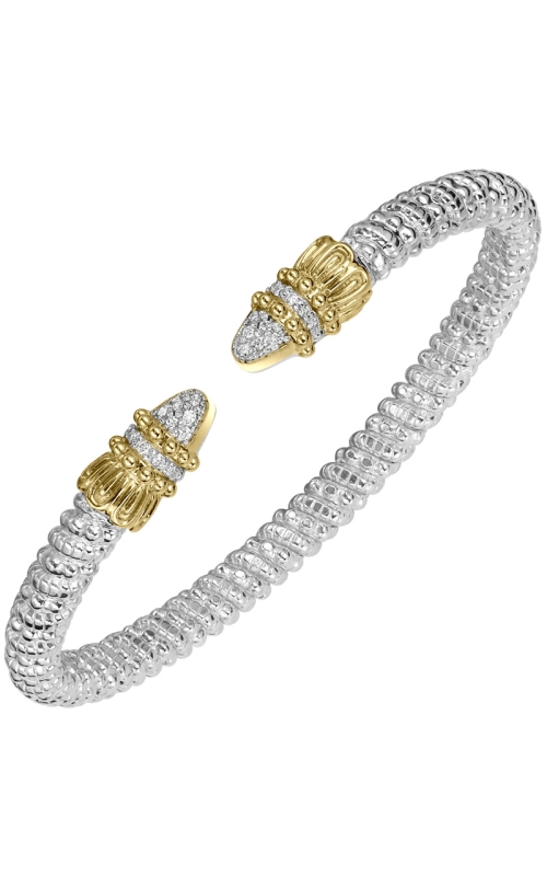 14K Yellow Gold and Sterling Silver (925) Bangle and Diamond Bracelet 001-855-00440