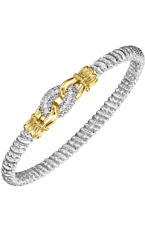 14K Yellow Gold and Sterling Silver (925) Bangle and Diamond Bracelet 001-855-00441