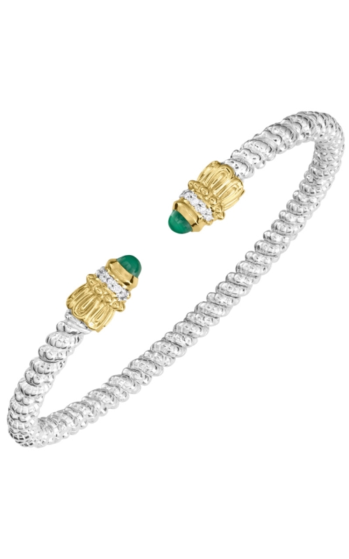 14K Yellow Gold and Sterling Silver (925) Bangle and Gemstone Bracelet 001-855-00430