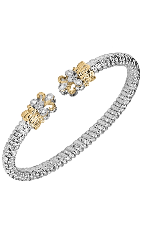 14K Yellow Gold and Sterling Silver (925) Bangle and Diamond Bracelet 001-855-00403