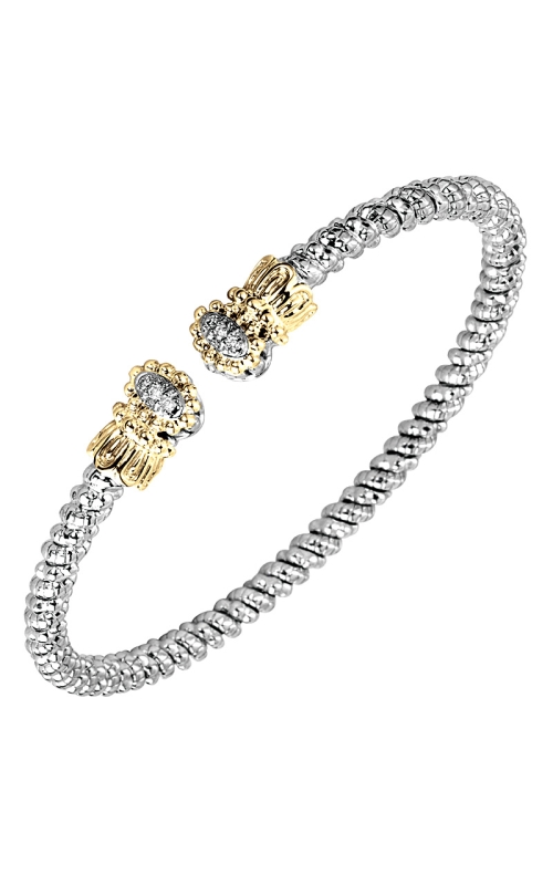 14K Yellow Gold and Sterling Silver (925) Bangle and Diamond Bracelet 001-855-00406