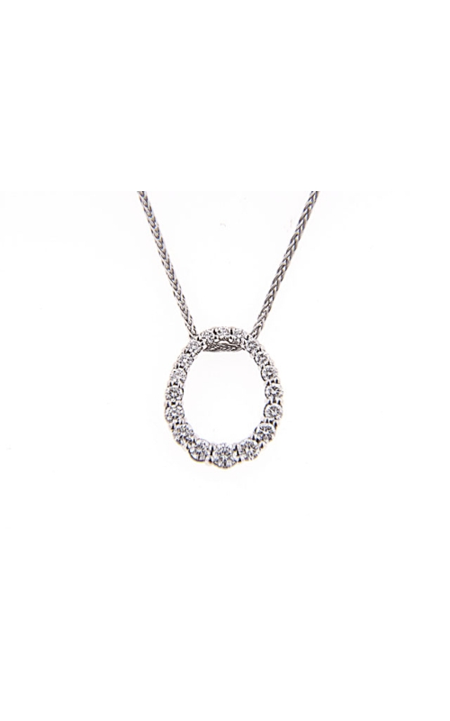 14K White Gold Diamond and Pendant Necklace 001-165-00006