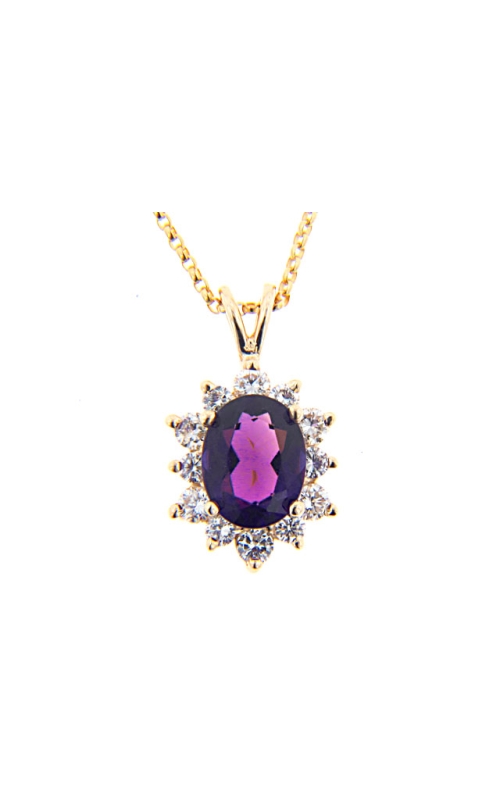 14K Yellow Gold Gemstone and Pendant Necklace 001-235-00031