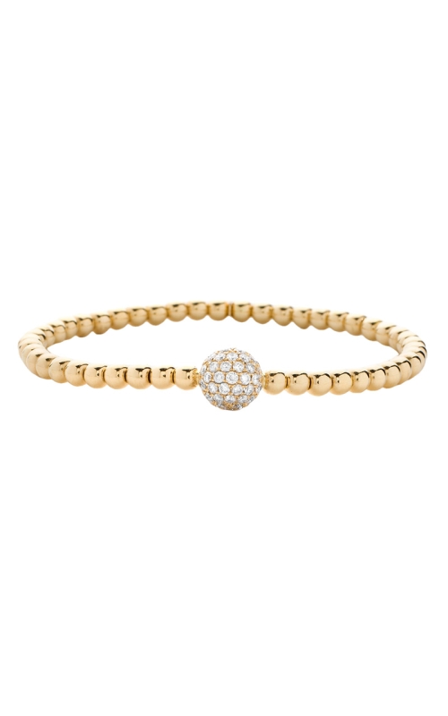 18K Yellow Gold Diamond and Stretch Bracelet 001-803-00023