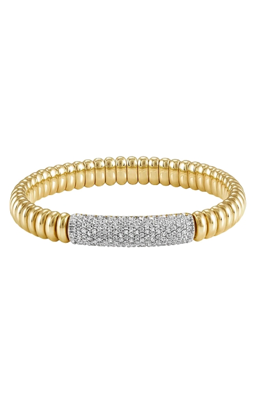 18K Yellow Gold and 18K White Gold Diamond and Stretch Bracelet 001-803-00012