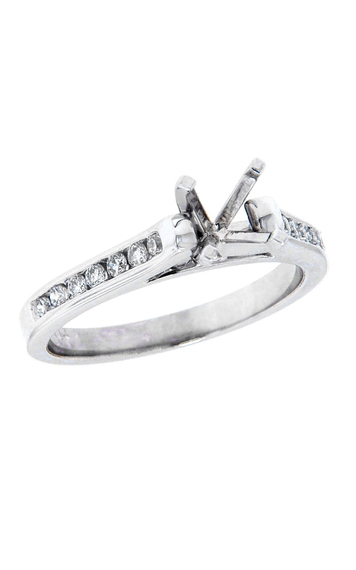 14K White Gold Sidestone Engagement Ring 001-140-00778