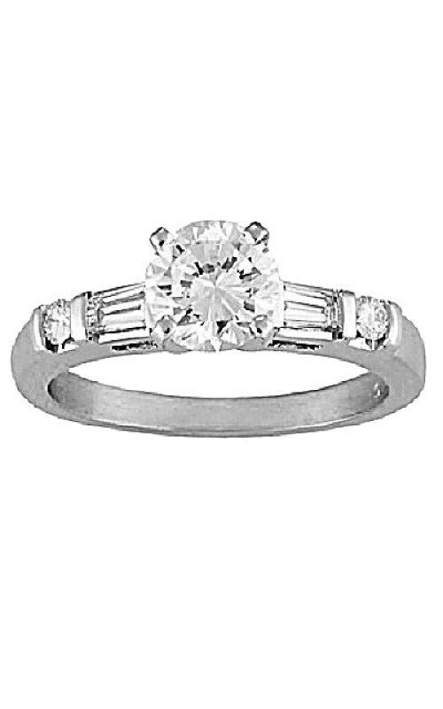 14K White Gold Sidestone Engagement Ring 001-140-00006