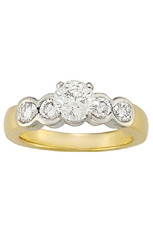 14K Yellow Gold and 14K White Gold Sidestone Engagement Ring 001-140-00208