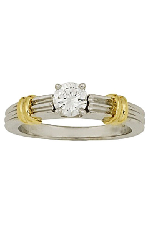 14K White Gold and 14K Yellow Gold Solitaire Engagement Ring 001-140-00198