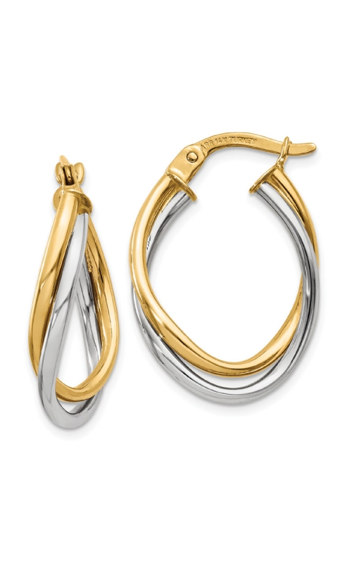 14K Yellow Gold and 14K White Gold Hoop Earring 001-425-01626