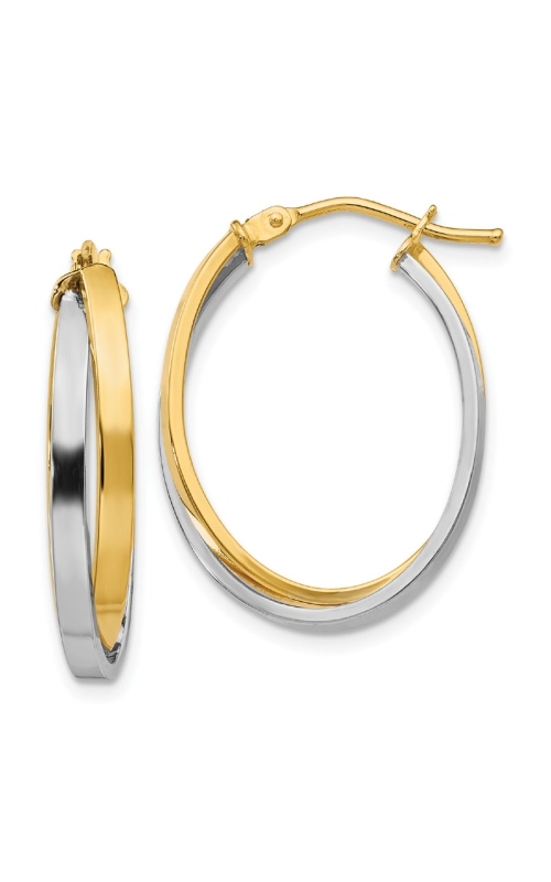 14K Yellow Gold and 14K White Gold Hoop Earring 001-425-01530