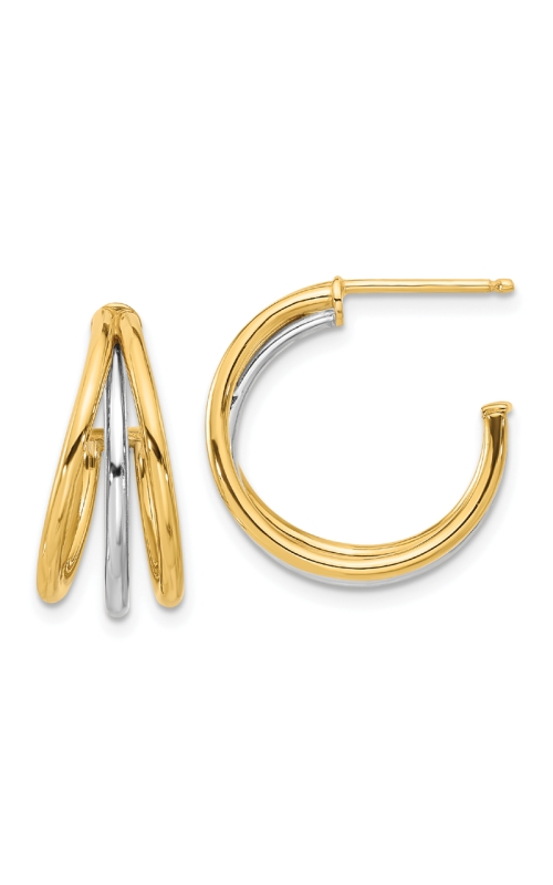 14K Yellow Gold and 14K White Gold Hoop Earring 001-425-01499