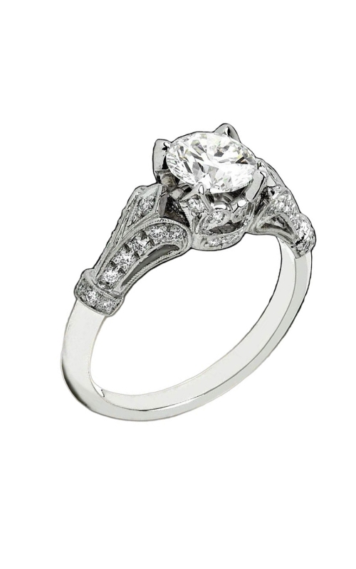 Platinum Sidestone Engagement Ring 001-140-00003