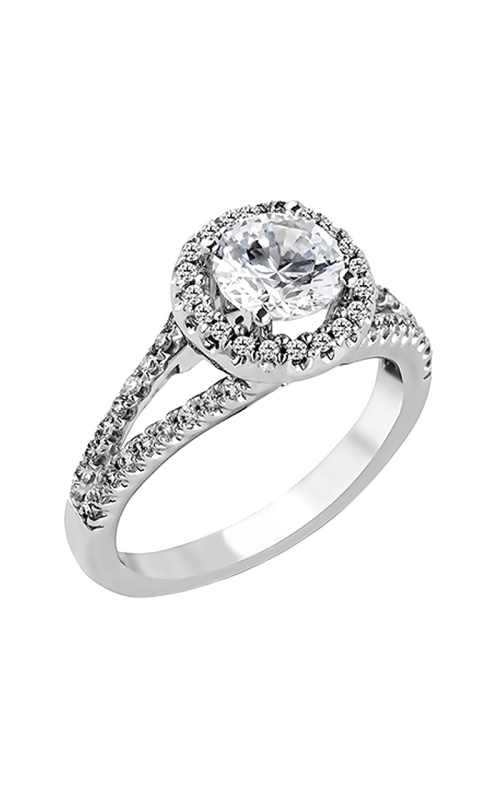 14K White Gold Halo Engagement Ring 001-140-00046